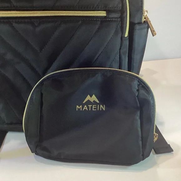 Matein Black Backpack and Pouch Set - Picture 2 of 9